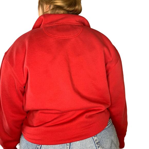 Boston University Red College Academia Collegiate Quarter Zip Sweatshirt Large - Picture 4 of 6